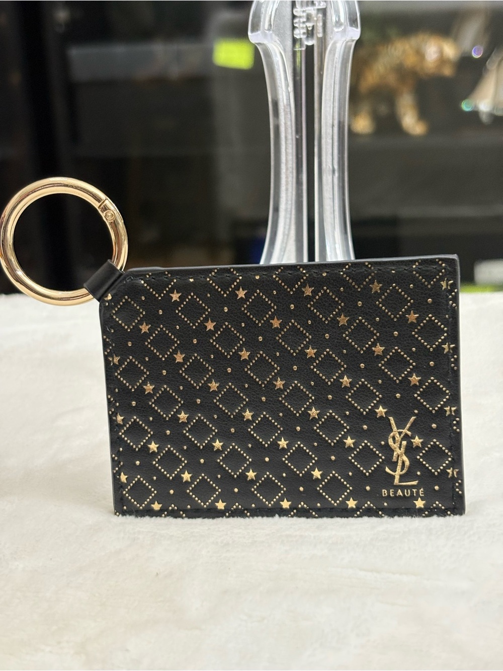 New GWP Set YSL Beaute Makeup Visit   Bag Pouch Mirror Key Ring Black...